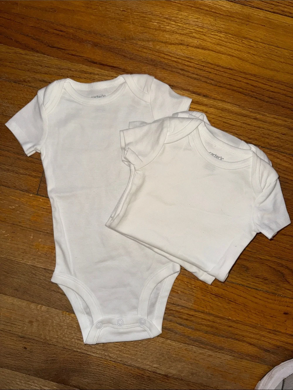 4 Carter's White Short-Sleeve Baby Onesie NEW NWOT